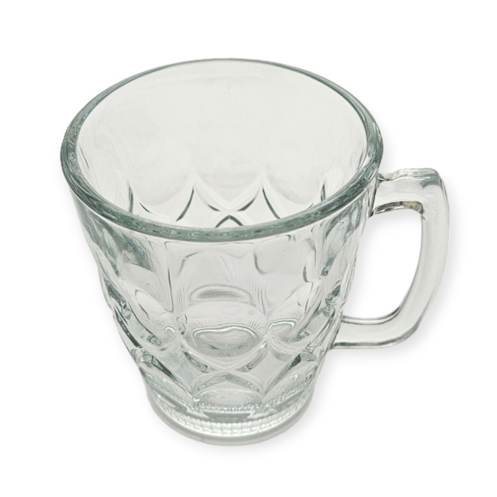 Комплект 6 чаши Tulip Infinity, изработени от прозрачно стъкло, с шарка, с капак, 150 ml