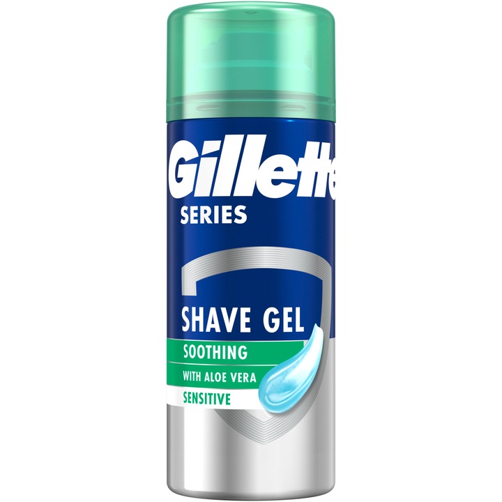 Borotvagél Gillette Series, Érzékeny bőrre, Aloe Vera, 75 ml