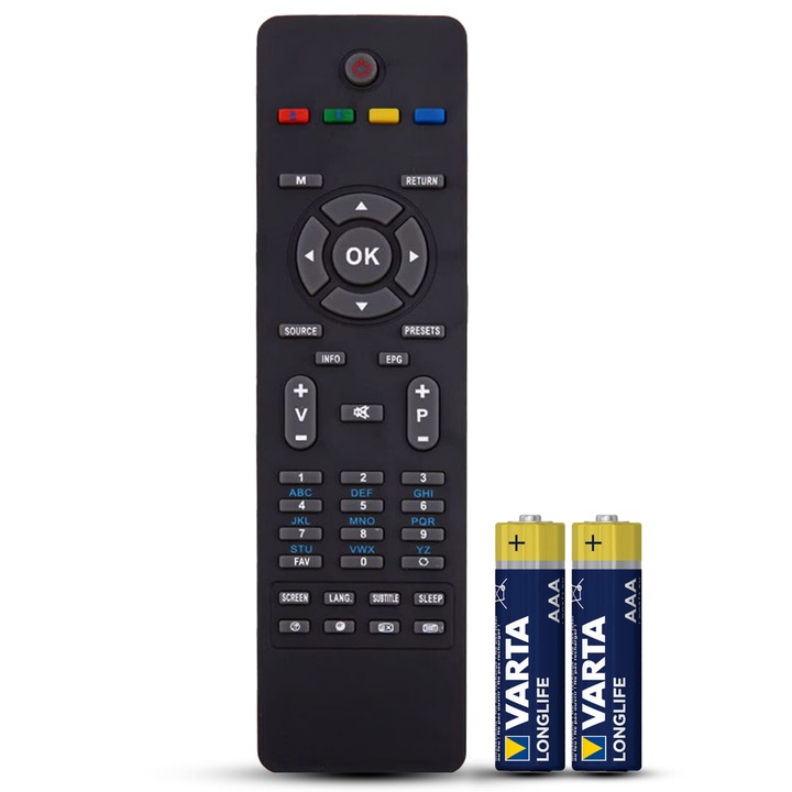 Telecomanda compatibila Digihome, Telefunken, RC1825, TEMIX®, neagra, baterii incluse