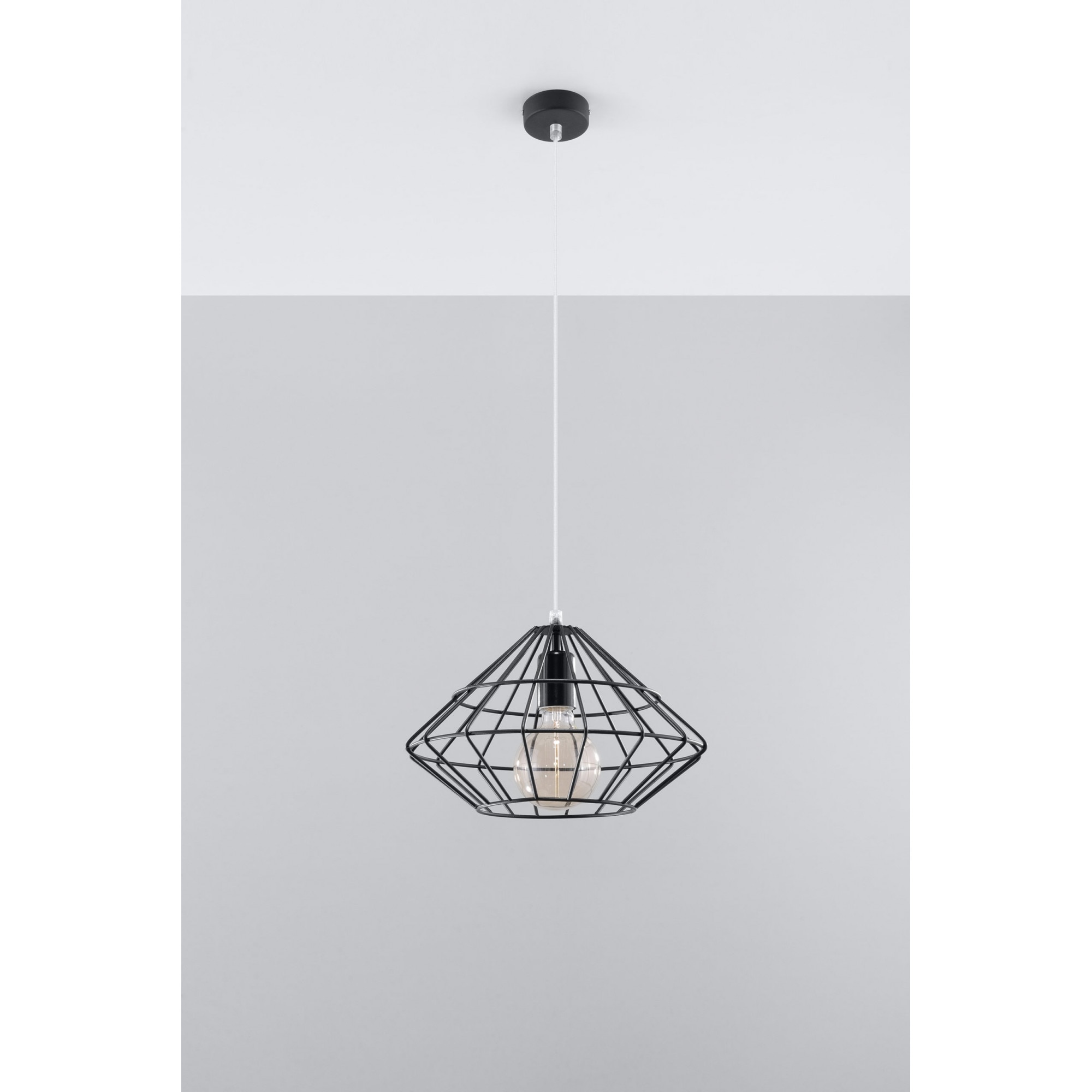 Pendul Sollux Lighting Umberto E27, 60W, Loft Design, Negru