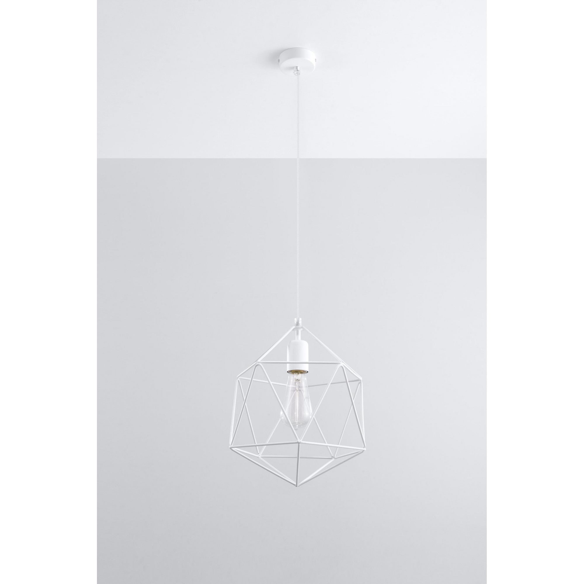 Pendul Sollux Lighting Gaspare E27, 60W, Loft Design, Alb