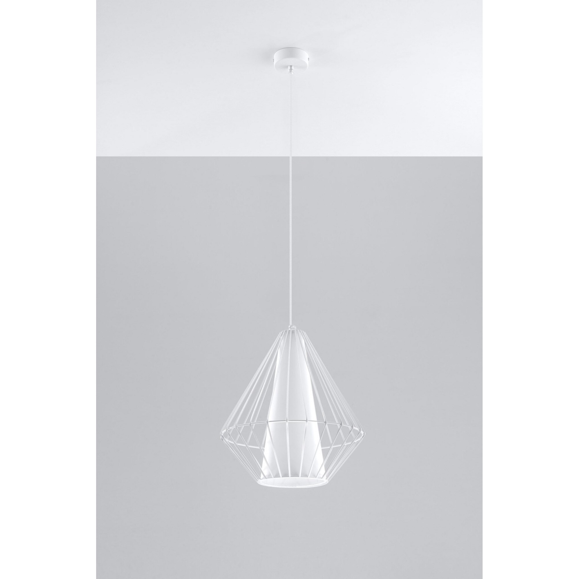 Pendul Sollux Lighting Demi E27, Loft Design, Alb
