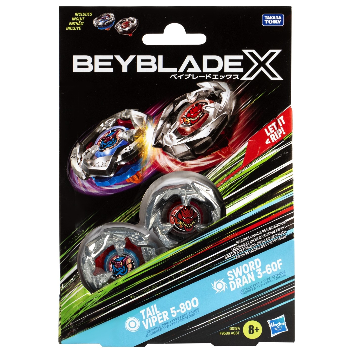 Set duo Beyblade X - Beat Tyranno 4-70Q si Knife Shinobi 4-80HN