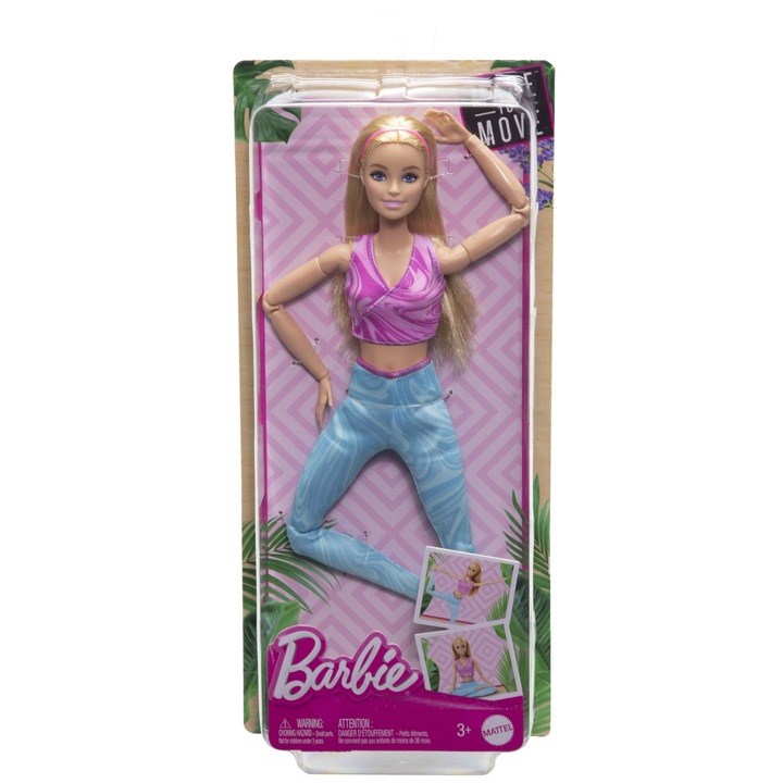 Кукла Barbie Made to move - Barbie, Руса коса, С розово горнище