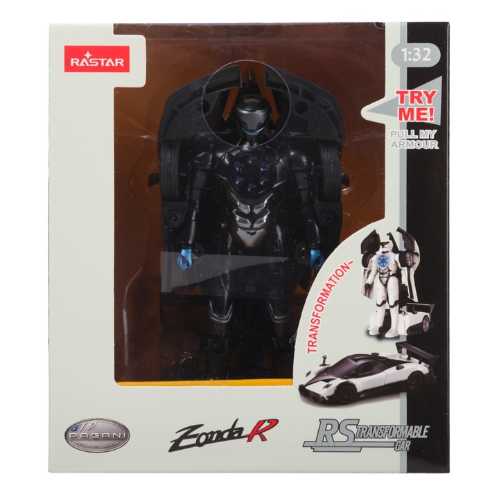 Masinuta diecast Rastar - Transformable RS, Pagani Zonda R, negru, 1:32