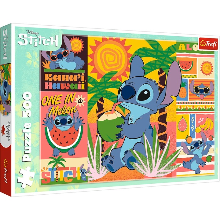 Пъзел Trefl - Disney Stitch, На почивка, 500 части
