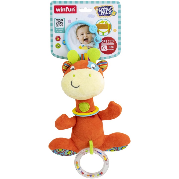 Дрънкалка Winfun - Жираф, с халка
