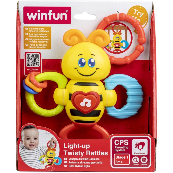 Дрънкалка Winfun - Пчела, със светлини и звуци
