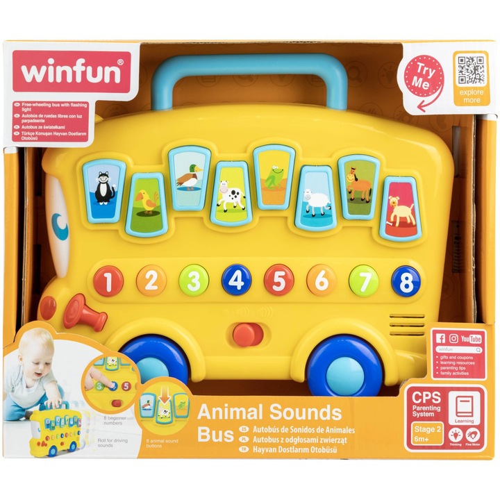 Jucarie interactiva Winfun - Autobuz, cu lumini si sunete