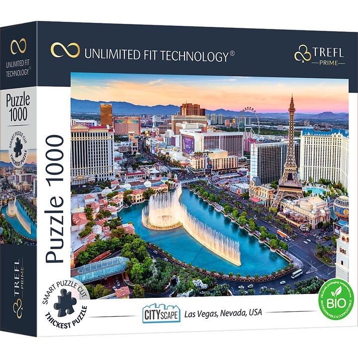Пъзел Trefl Prime UFT - City Scape, Las Vegas, Nevada, USA, 1000 части