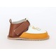 Pantofi Barefoot Macco, Primii Pasi, Talpa Flexibila si Antiderapanta, Hand-Made, Piele Naturala, Alb/Multicolor/Galben mustar