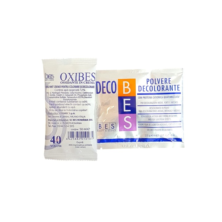 Pudra decoloranta 25 g + Oxidant crema 12% 50 ml Decobes