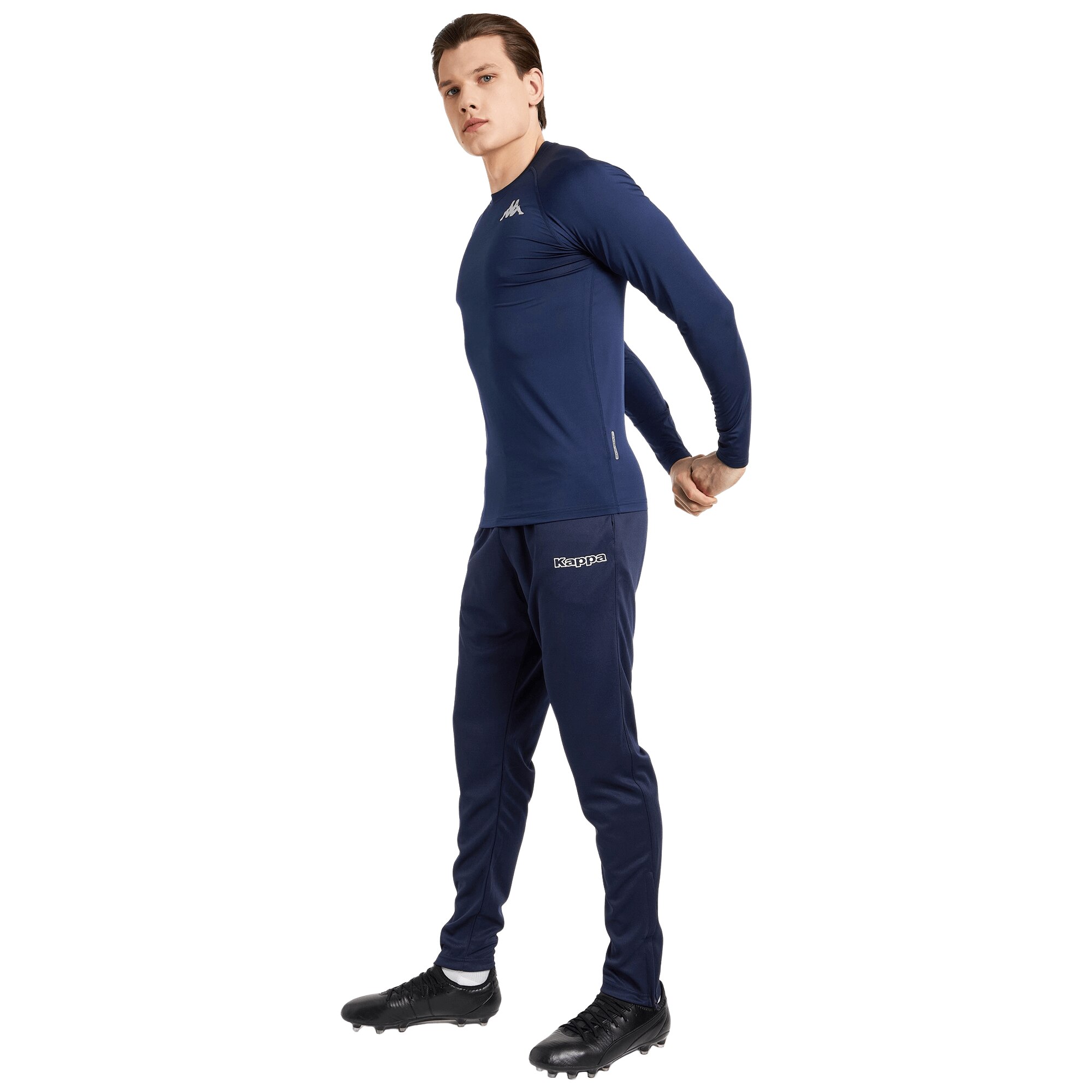 Pantaloni sport conici Slim-Fit cu buzunare laterale deschise si