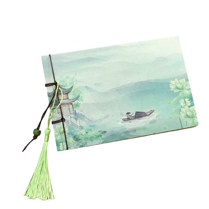 Bojt dekorációs jegyzetfüzet, retro kínai stílusú, poliészter, tanulószett