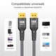 Cablu Video DisplayPort 2.1 eRDX® – 2m, UHBR 13.5 (54Gbps), 16K, 8K 120Hz, 4K 240Hz, DSC 1.2a, HDR, Gaming G-Sync / FreeSync