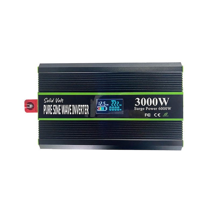 Tiszta szinuszos inverter, 3000 W folyamatos teljesítmény, tiszta hullám, 24V, autó, napelemek, lakókocsik, lakóautók, kabinok, vezeték nélküli távirányítóval