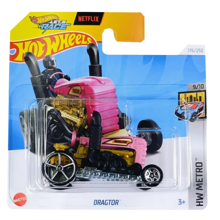 Количка Hot Wheels Metallic, Dragtor, 1:64