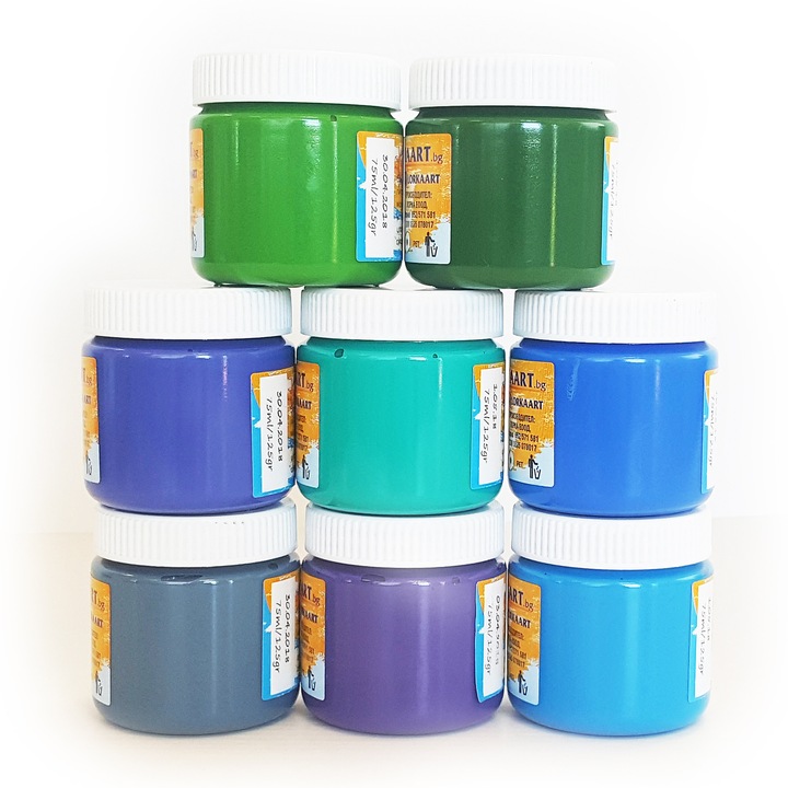 Set Vopsele acrilice, Lorka, 8 culori, Multicolor