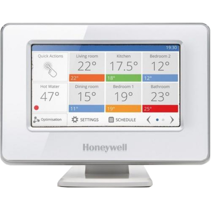 Termostat Smart Honeywell Evohome ATP921R, wireless, 12 zone, webserver wifi, App, touchscreen, Alb