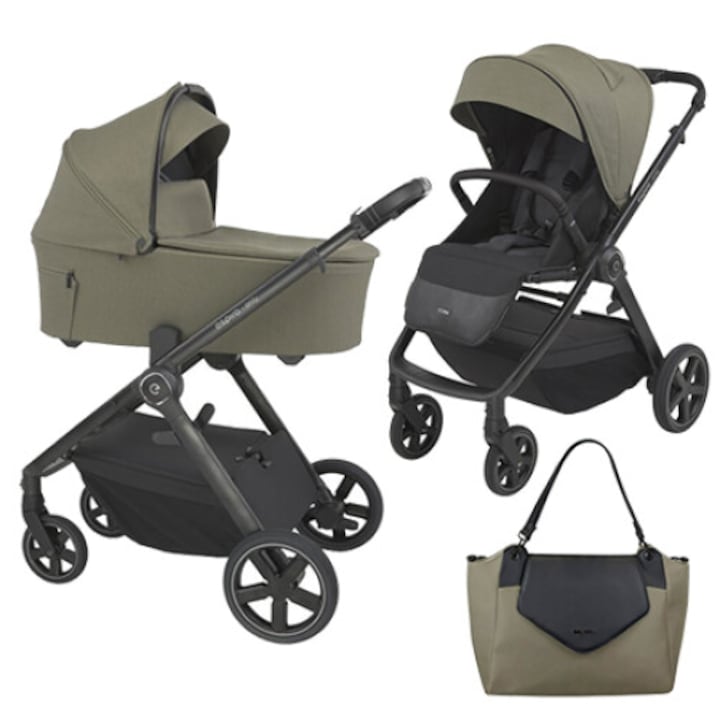 Количка, ESPIRO ONLY, 2в1, бебешка, зелена, 0-22 кг, включени аксесоари, ергономична седалка, разтегателен сенник