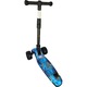Trotineta copii cu roti luminoase din silicon NOVOKIDS™ Mini Scooter 8150, Cu melodii si lumini, 3 roti, Pliabila, Maner reglabil pe inaltime, Maxim 50 kg, Design modern, Albastru Camouflage