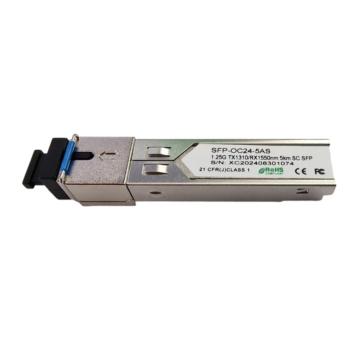 Модул Gigabit SFP, SC конектор, 1310nm/1550nm, единично влакно 1.25Gbps, 5 km