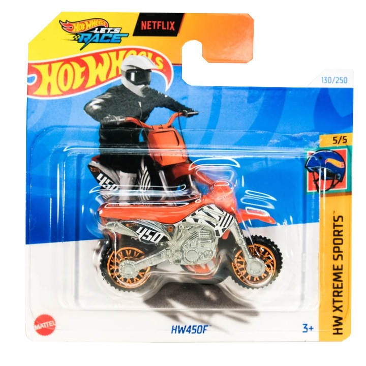 Hot Wheels fém motorkerékpár, HW450F, 1:64