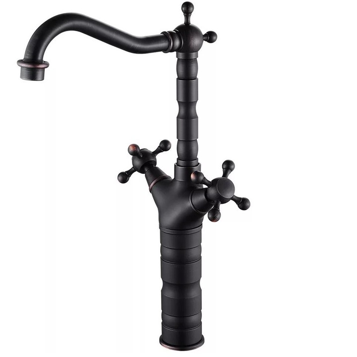 Смесител за кухня Swan VENUS STAR, висок смесител за мебели, черен мат