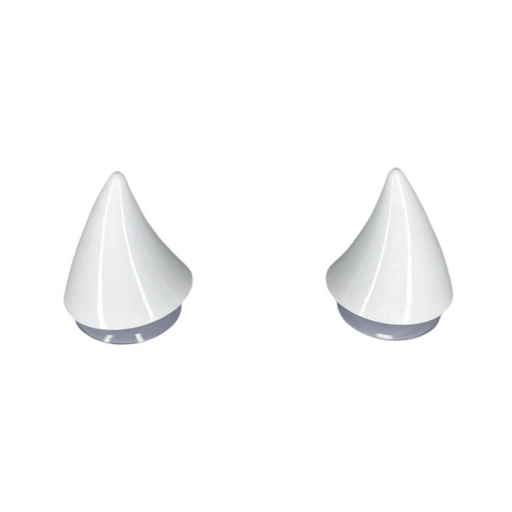 Комплект от 2 Small Horns, за каски за мотоциклети / ски / ATV, бял