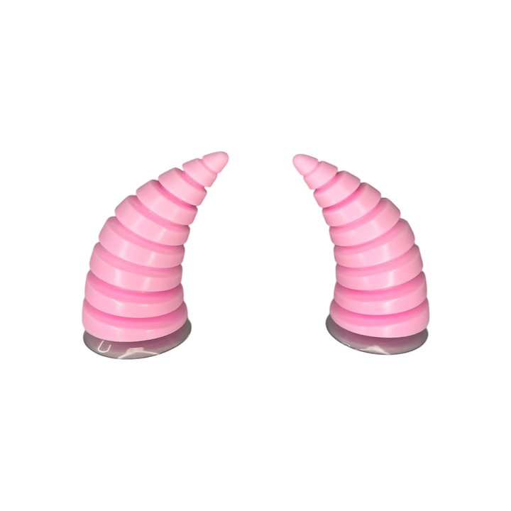 Комплект от 2 Large Ringed Horns, За каски за мото / ски / ATV, розови