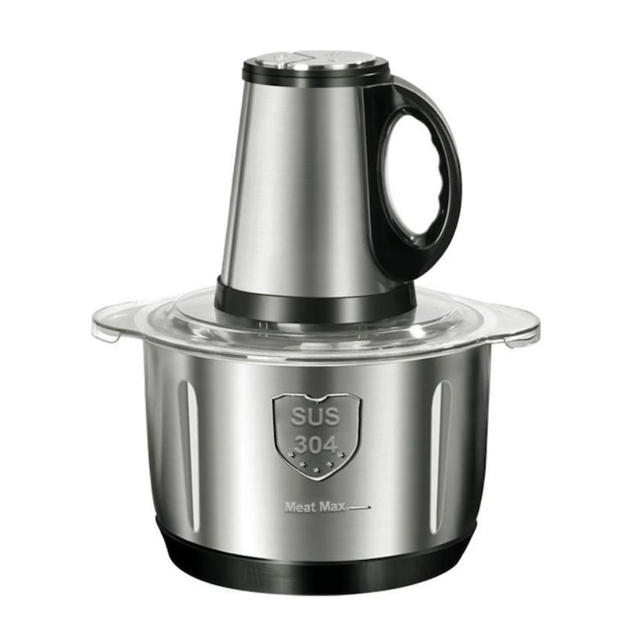 Tocator Electric Universal Luxify - Bol 5L Inox, Putere 1000W, 4 Lame, Carne si Legume