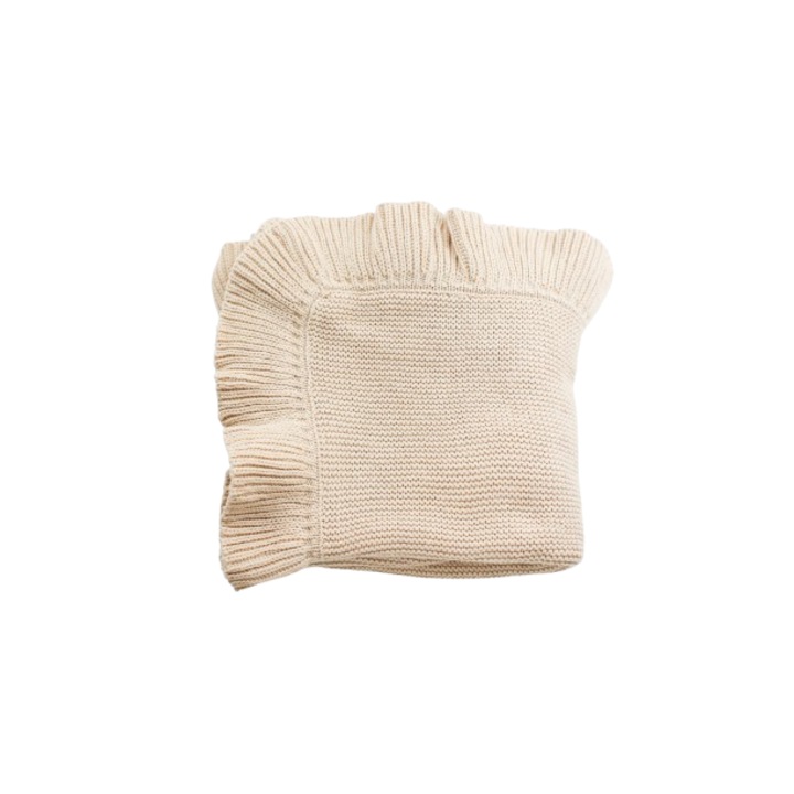 Kötött szőnyeg, biopamut, bézs, 100x80cm