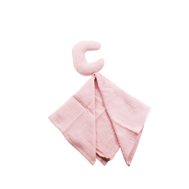 Alvó- és játszószőnyeg, hold, pamut, rózsaszín, 40x40cm