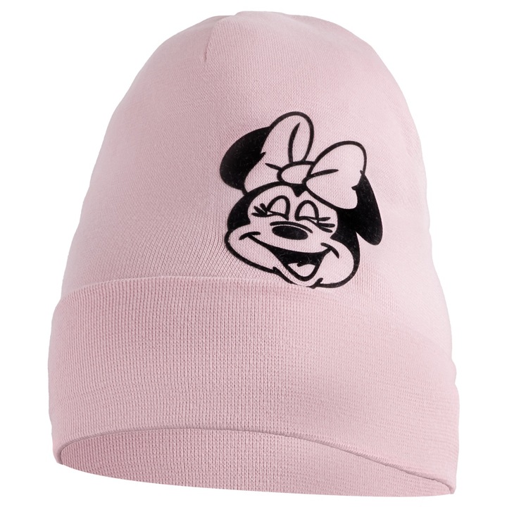 Caciula Pentru Copii, Edanti, Toamna, Model Minnie, Bumbac, Roz Pudra, 54-56 CM, Roz pudrat