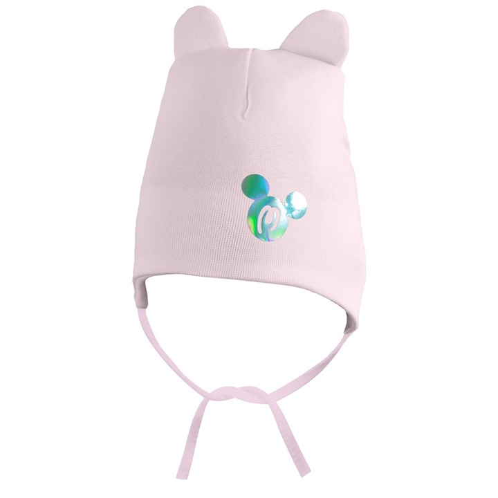 Caciula Pentru Copii, Edanti, Toamna, Model Minnie 2, Bumbac, Roz Deschis, 38-40 cm, Roz deschis