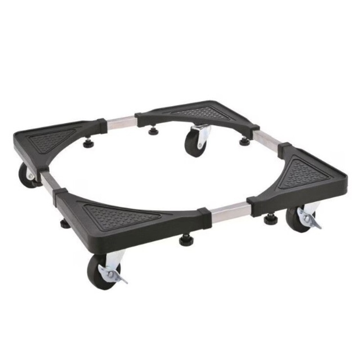 Suport cu roti ajustabil pentru electrocasnice, 31cm x31cm, negru cu argintiu, UA