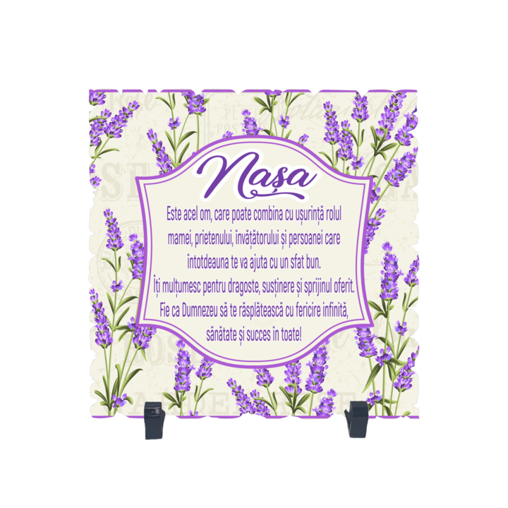 Placheta gift shop cu picioruse si mesaj nasa este acel om, material lemn cu print uv, dimensiuni 198x198 milimetri