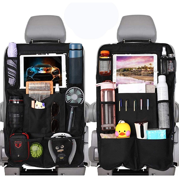 TNEAYWHE autós szervező, 10"-os tablettartó, 600D Oxford anyagból, állítható rögzítés, szervezett utazásokhoz