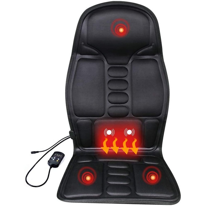 Perna de masaj pentru spate, 8 moduri de masaj, 5 capete de masaj, 115x49cm, 0.9kg