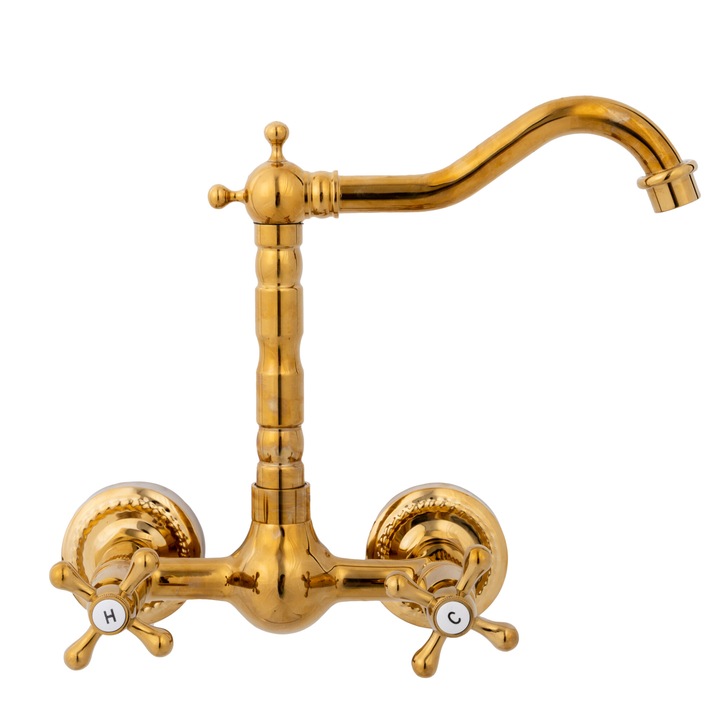 Смесител за кухня VENUS STAR стенен златист