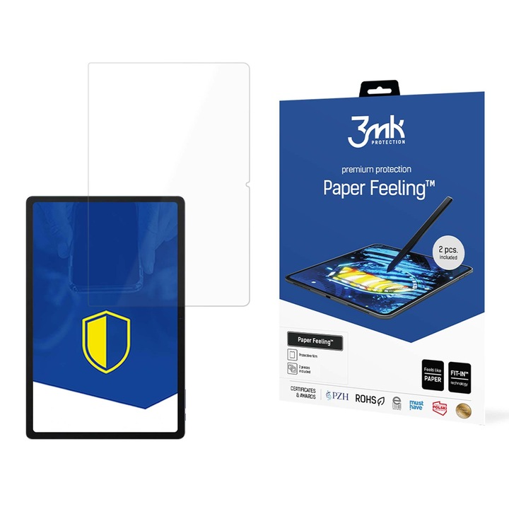 Folie protectie tablete 3MK Paper Feeling, set 2 buc, transparent, 13"