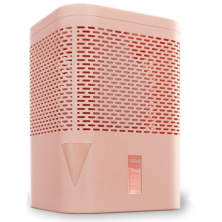 Bonaura Airone Pink szobai párátlanító áram nélkül 23 m²-ig, 360°-os szellőztetés, kiöntővel és páramentesítő granulátummal 680 G, penész és szagok elleni védelem