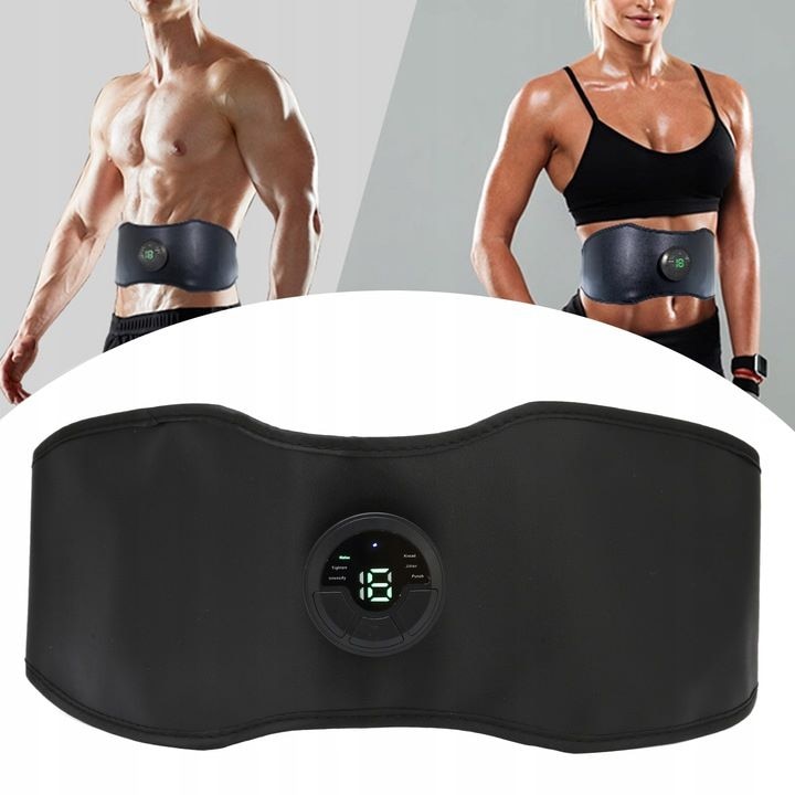 Centura Electrostimulare Abdomen SERBY®, EMS, Pentru Muschi Abdominali, Tonifiere, Slabit si Antrenament Suplimentar, Conturarea Taliei, 8 Programe si 15 Trepte De Intensitate, Acumulator, Portabila, Incarcare USB