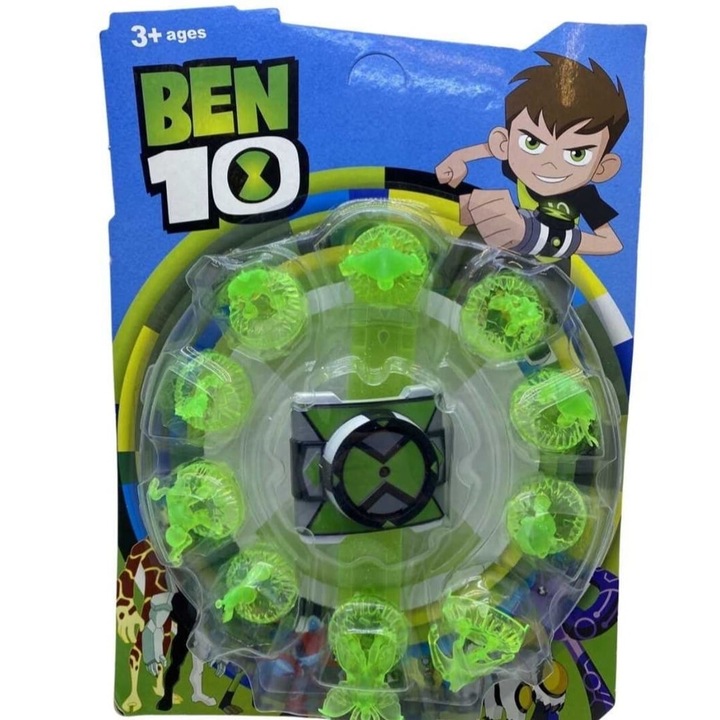 Играчка часовник Ben 10 Omnitrix, проекции, включени 10 фигурки, многоцветен, AYDE