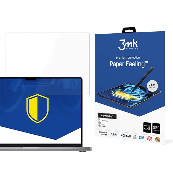 Защитно фолио Paper Feeling 3MK за таблет, комплект от 2 броя, 200% защита, против отпечатъци, прозрачно