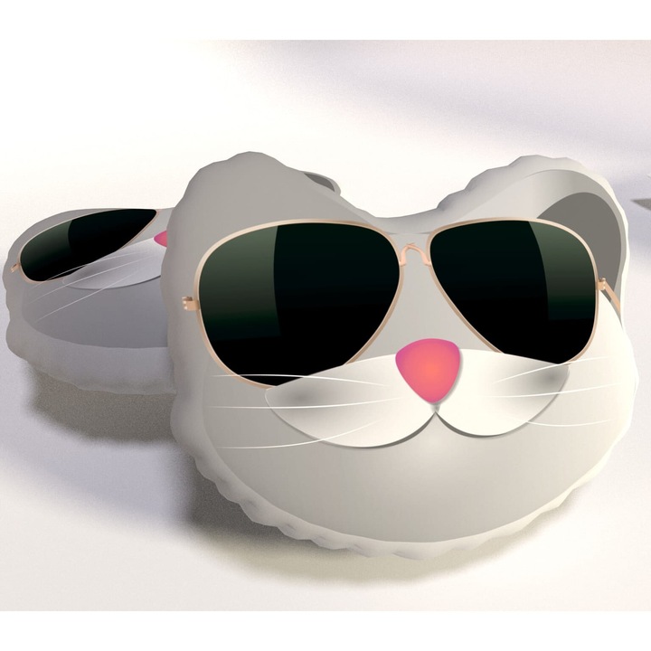 Perna pufoasa pisica, 30x40cm, multicolor, pentru copii