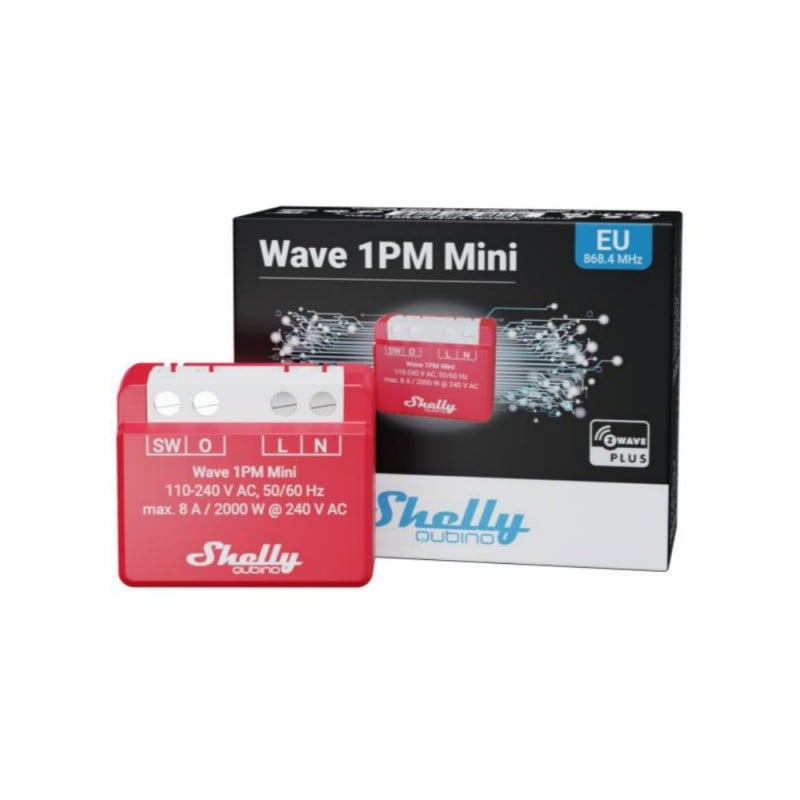 Releu inteligent Shelly Qubino Wave 1PM Mini, cu masurarea consumul, 1 ...
