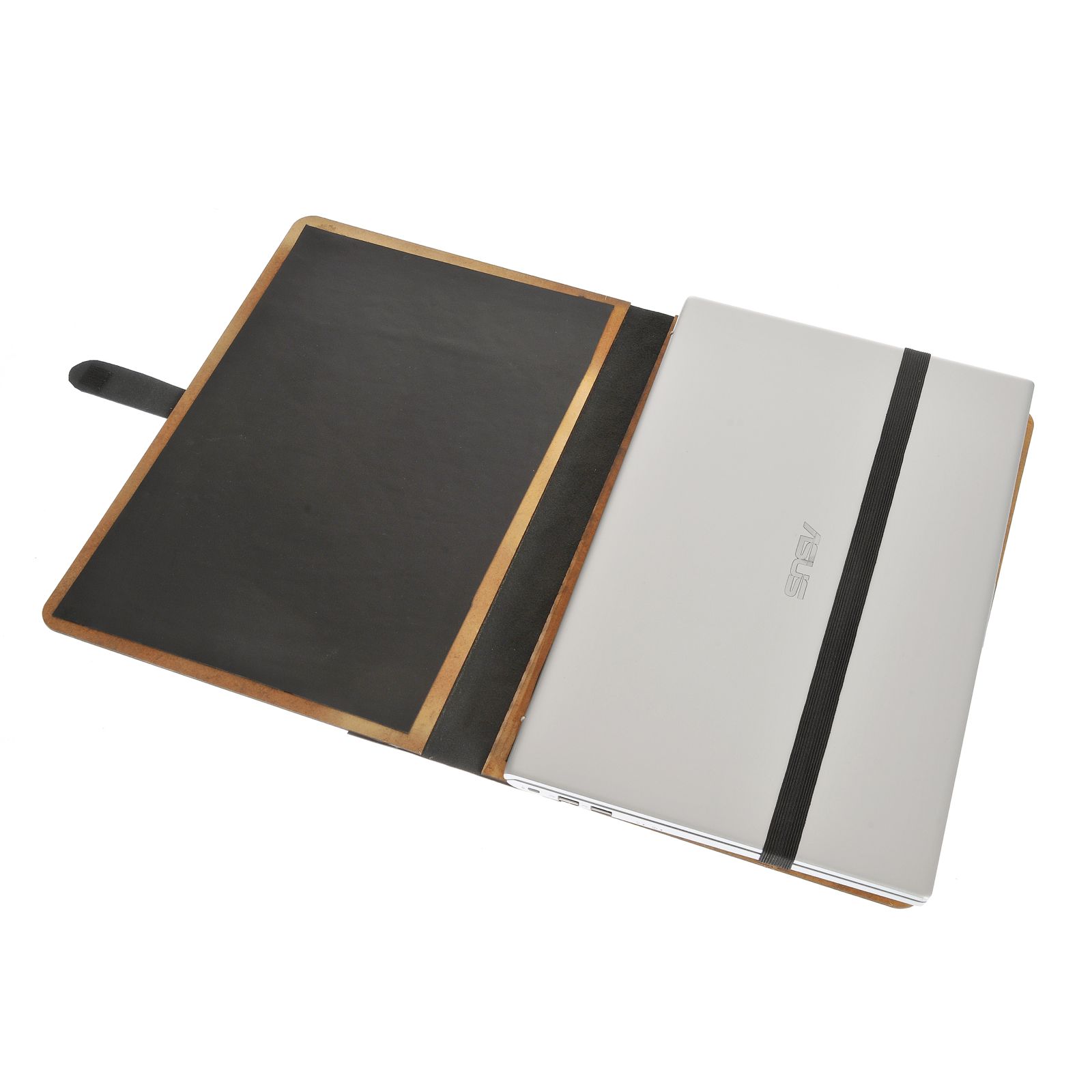 Husa laptop Bremen Emporium Universal, piele naturala, lemn, pentru laptopuri de pana la 17 inch, 40 x 26 x 3 cm