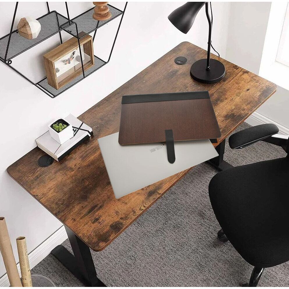 Husa laptop Bremen Emporium Universal, piele naturala, lemn, pentru laptopuri de pana la 17 inch, 40 x 26 x 3 cm