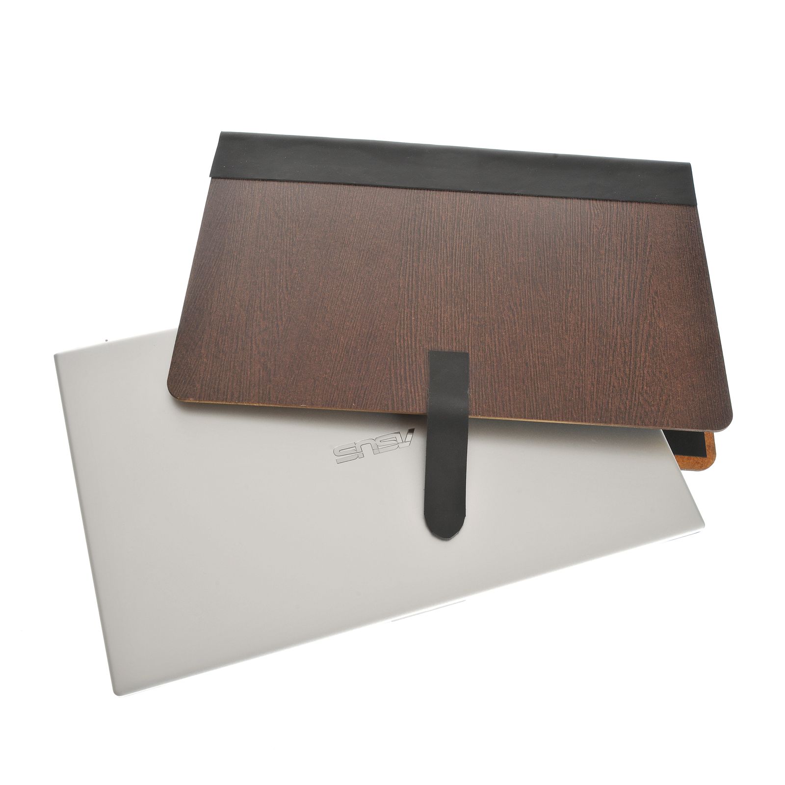 Husa laptop Bremen Emporium Universal, piele naturala, lemn, pentru laptopuri de pana la 17 inch, 40 x 26 x 3 cm